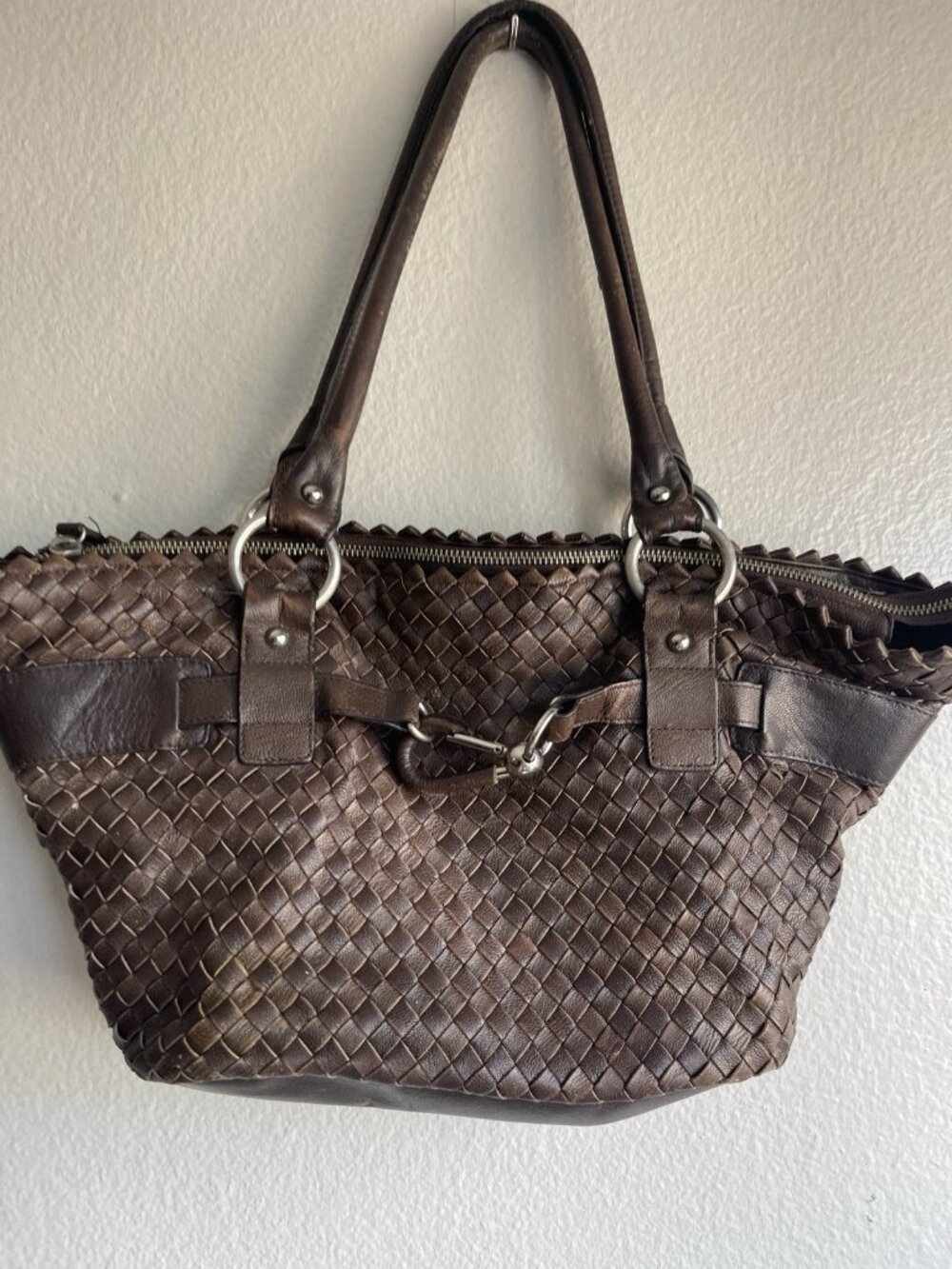 Nuovedive Leather Brown Handbag Shoulder Women’s Made in Italy